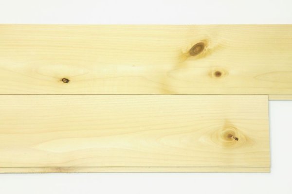 画像4: 節有　羽目板　長さ1820mm×幅100mm×厚さ10mm　18枚(1坪:3.3平米)セット　 床材　壁材　天然木青森ヒバ (4)