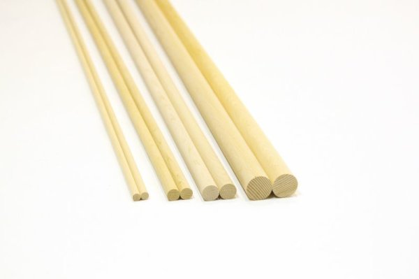 画像2: 選べる太さ4種類「節なし丸棒」天然木青森ヒバ製 (2)