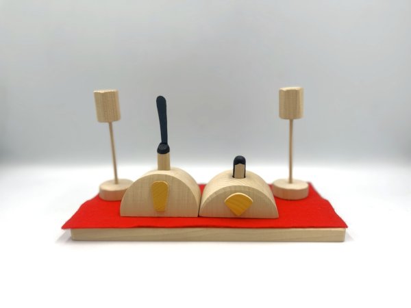 画像3: 青森ヒバ製 ひな人形（置き型／壁掛け兼用） (3)