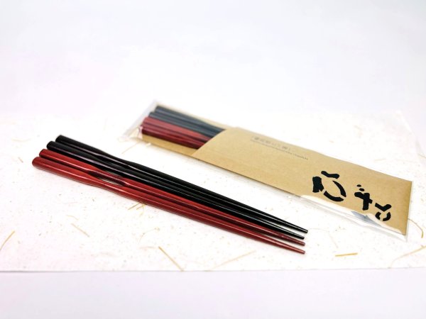 画像1: 「輪島塗ヒバ箸」青森ヒバ製 (1)